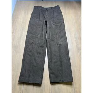 Vintage WWII US Army Wool Field Trousers Brown 34x31 Military Pants 1940s